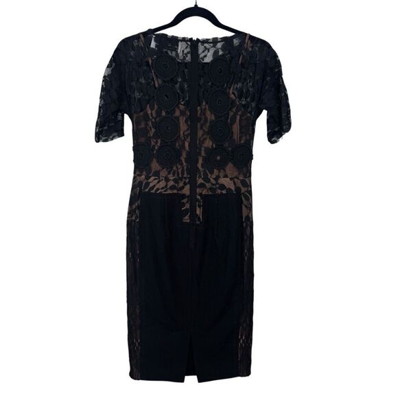Byron Lars Beguile Carissima Lace Midi Sheath Dress Black Size 2 - Picture 6 of 10